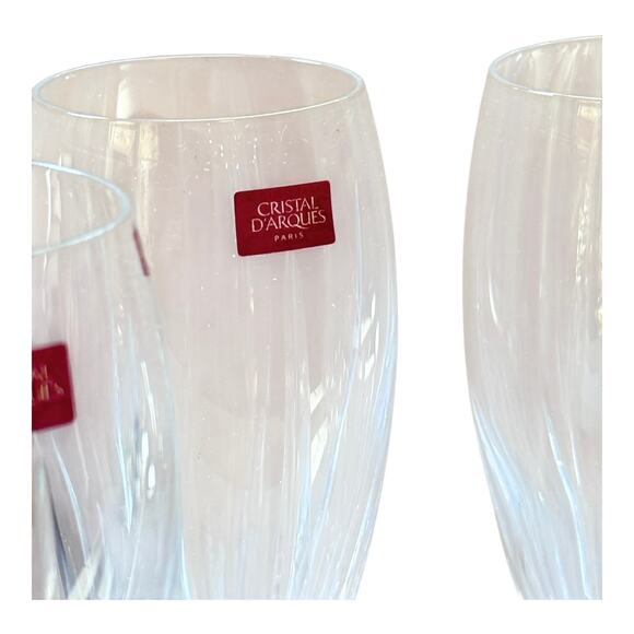 Cristal D'Arques FLUTED CHAMPANGE Set 4 Durand Enchante Glass Paris Crystal NEW - Picture 3 of 7